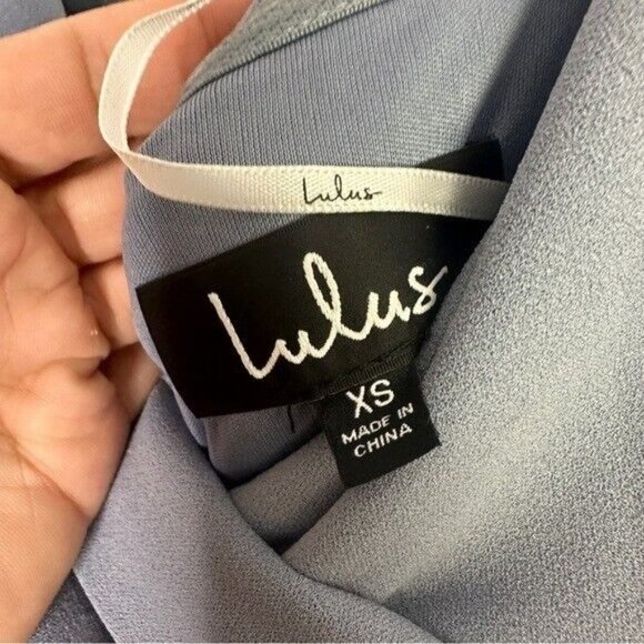 Lulu’s Song of Love Blue Grey Off-the-Shoulder Maxi Dress Size XS - Picture 8 of 10